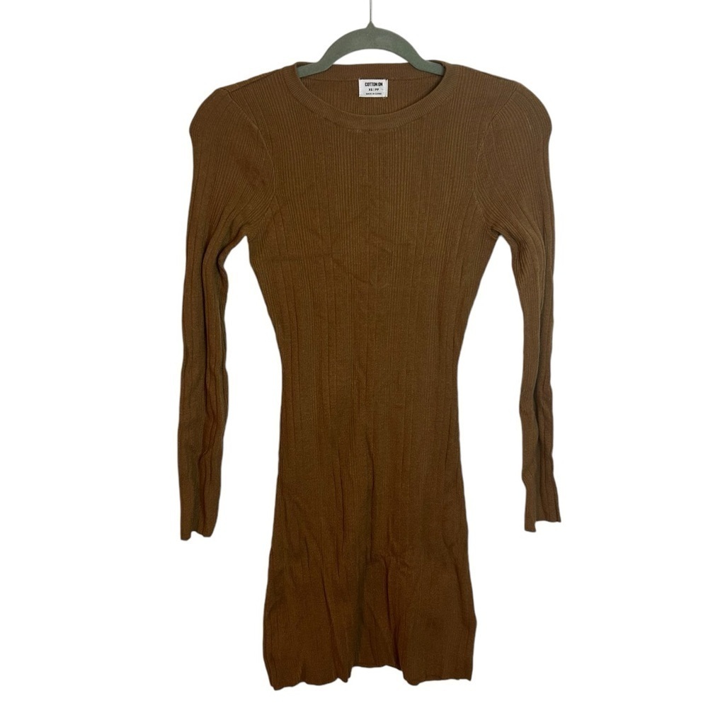 Cotton On Tan Ribbed Sweater Dress